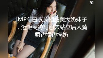 [MP4]白衣长相甜美大奶妹子，近距离特写掰穴站立后人骑乘边操边摸奶