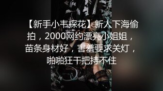 【新手小韦探花】新人下海偷拍，2000网约漂亮小姐姐，苗条身材好，害羞要求关灯，啪啪狂干把持不住