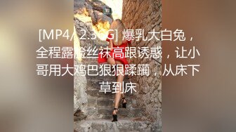 [MP4/ 2.36G] 爆乳大白兔，全程露脸丝袜高跟诱惑，让小哥用大鸡巴狠狠蹂躏，从床下草到床