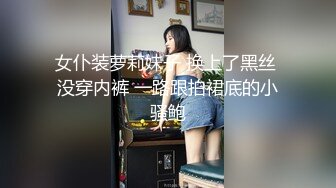 女仆装萝莉妹子 换上了黑丝 没穿内裤 一路跟拍裙底的小骚鲍