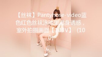 【丝袜】Pantyhose-video蓝色红色丝袜泳池里湿身诱惑，室外拍摄画面【103V】  (100)